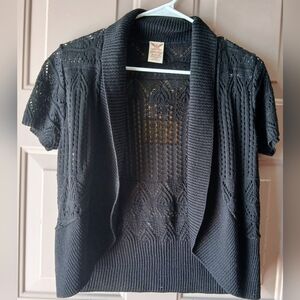 Faded Glory Black Open Front Cardigan